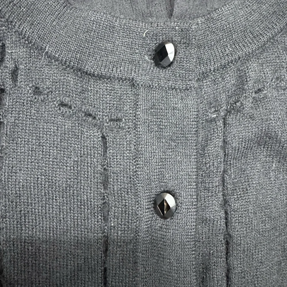 Ports‎ 1961 100% Cashmere Women's Black Cardigan Sz M Classic Minimal